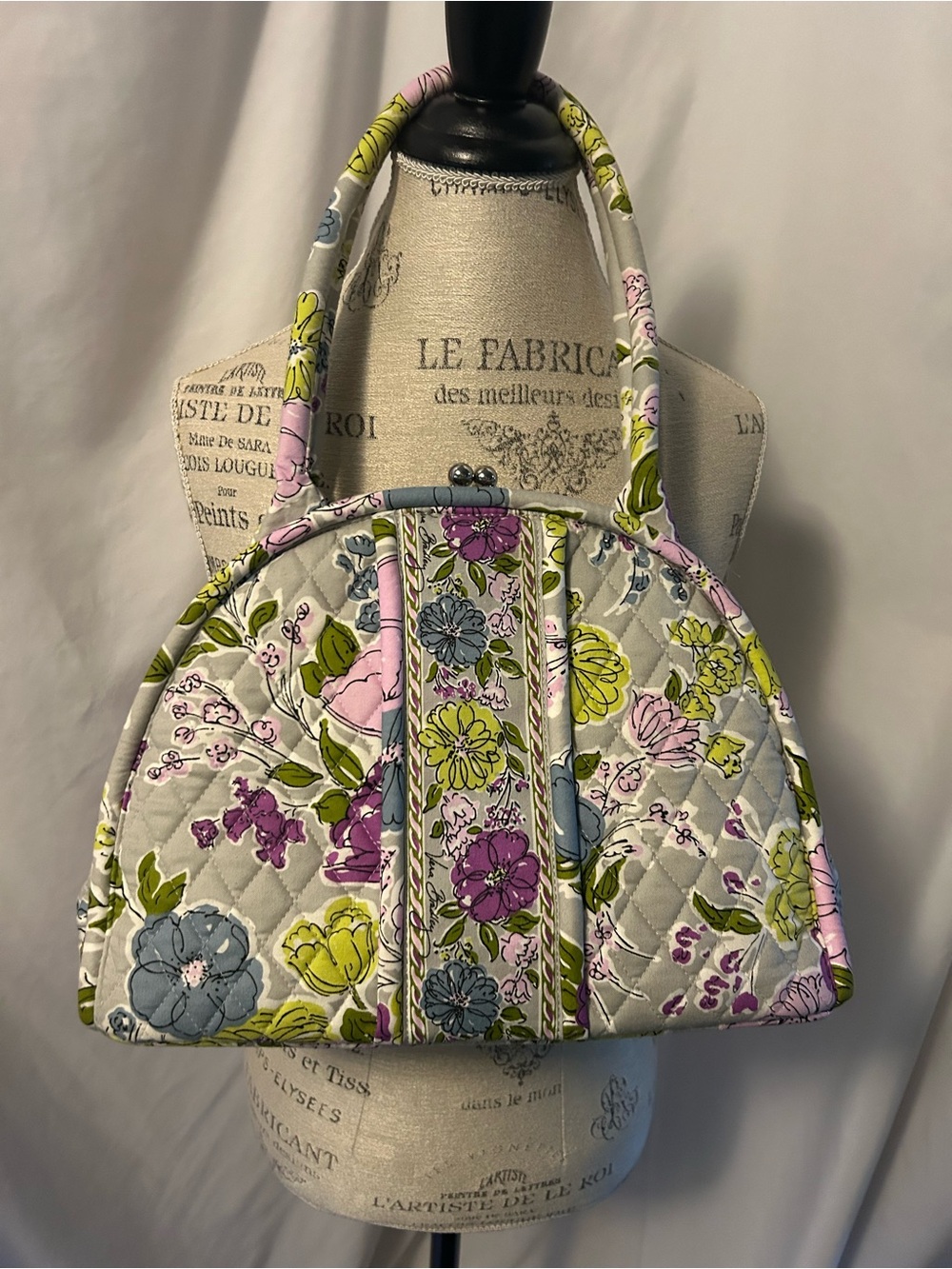 Vera Bradley Quilted Dome Kiss Lock Handbag